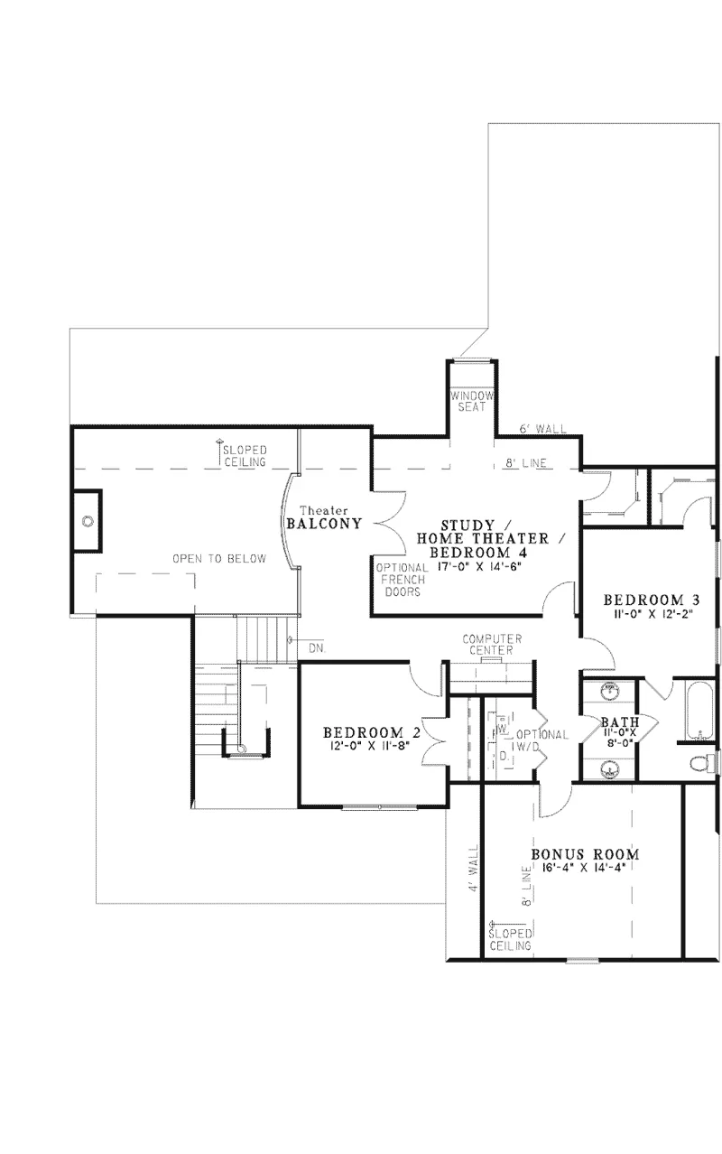 Southern House Plan Second Floor - Spring Glen Country Farmhouse 055D-0410 - Shop House Plans and More