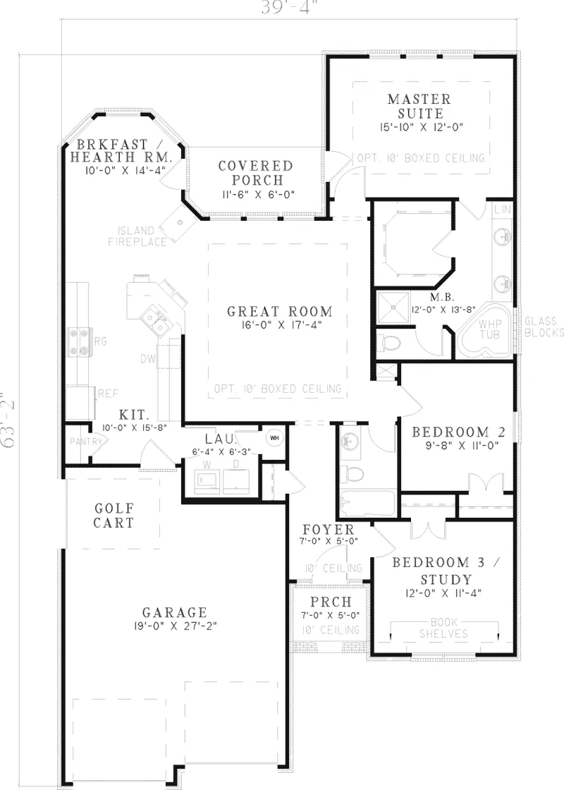 Cabin & Cottage House Plan First Floor - Havencreek Traditional Home 055D-0414 - Search House Plans and More