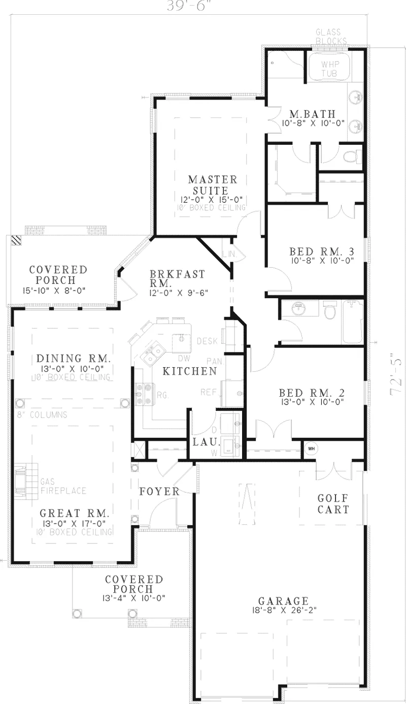 Country House Plan First Floor - Linstrom Ranch Home 055D-0415 - Shop House Plans and More
