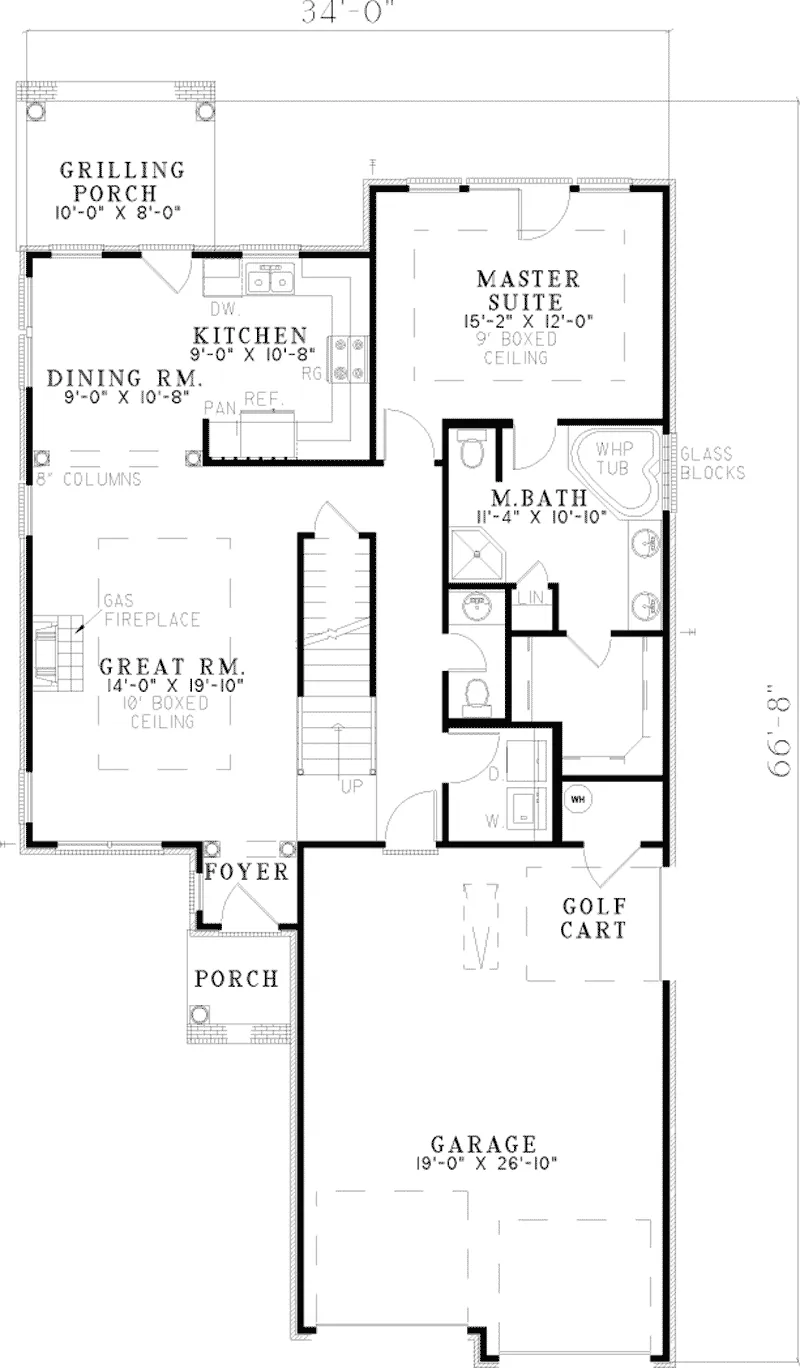 Traditional House Plan First Floor - Harvey Mill Narrow Lot Home 055D-0416 - Search House Plans and More