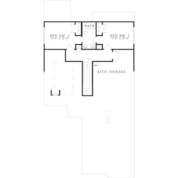 Ranch House Plan Second Floor - Harvey Mill Narrow Lot Home 055D-0416 - Search House Plans and More