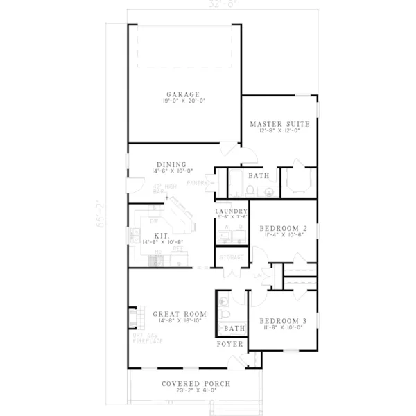 Ranch House Plan First Floor - Davies Ranch Home 055D-0425 - Search House Plans and More