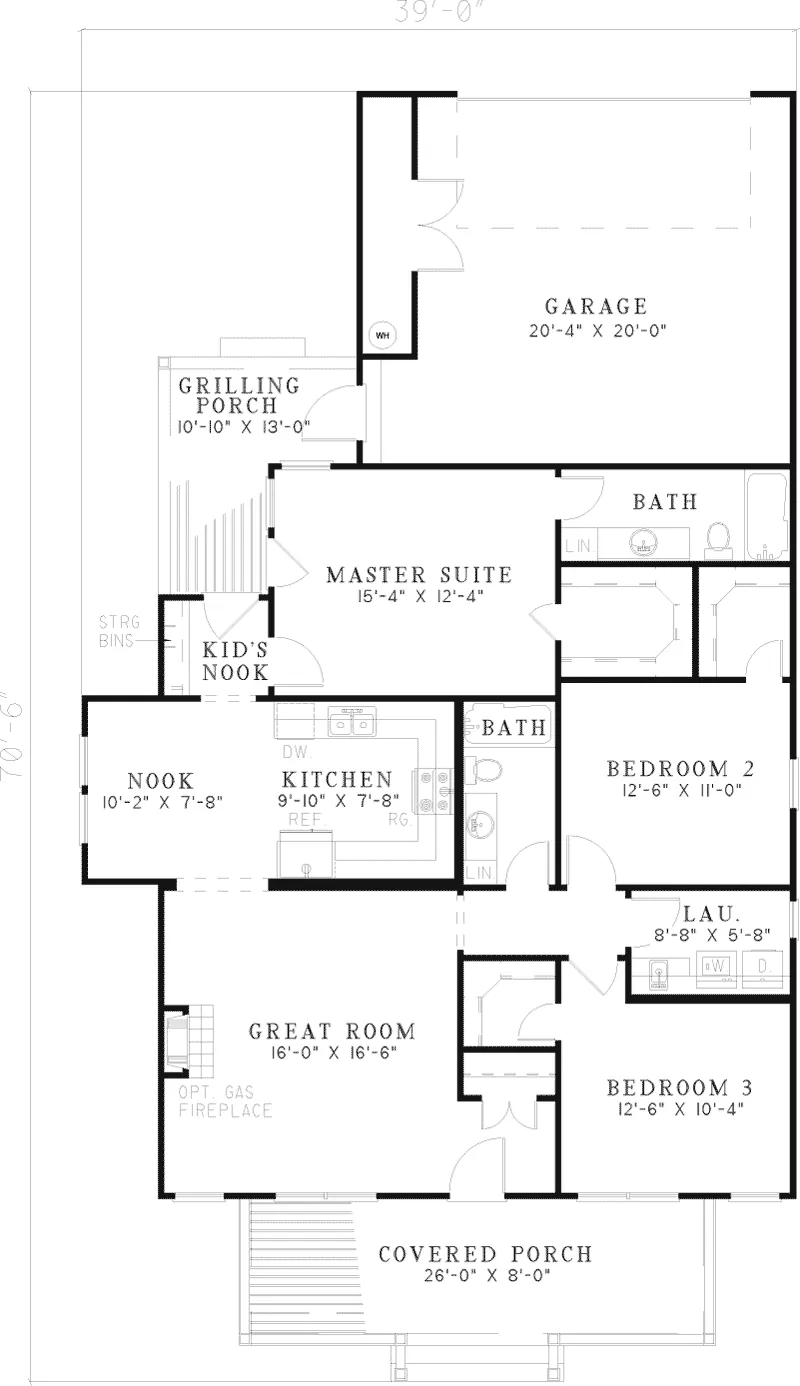 Ranch House Plan First Floor - Hargrove Bluff Country Home 055D-0426 - Search House Plans and More