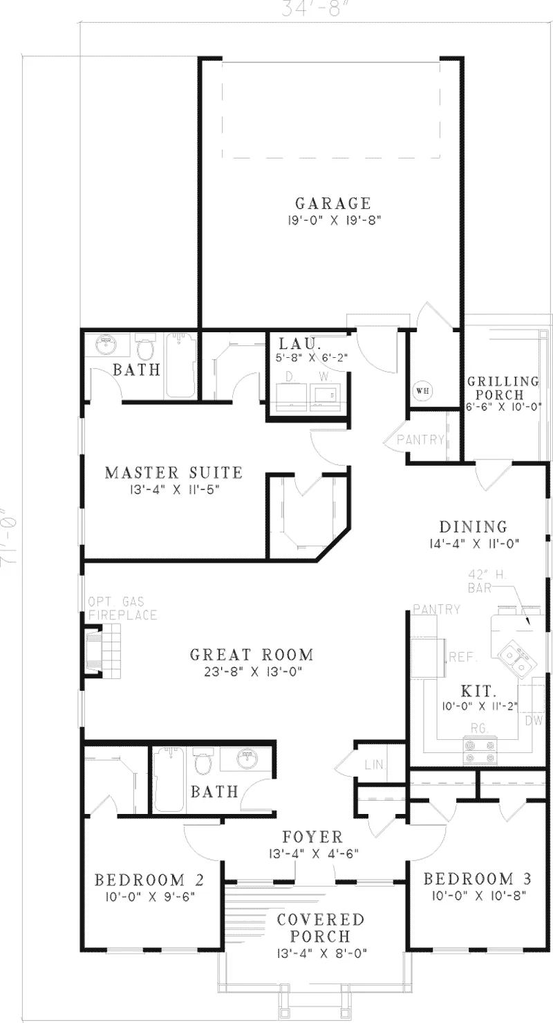 Country House Plan First Floor - Harvest Wind Country Home 055D-0427 - Search House Plans and More