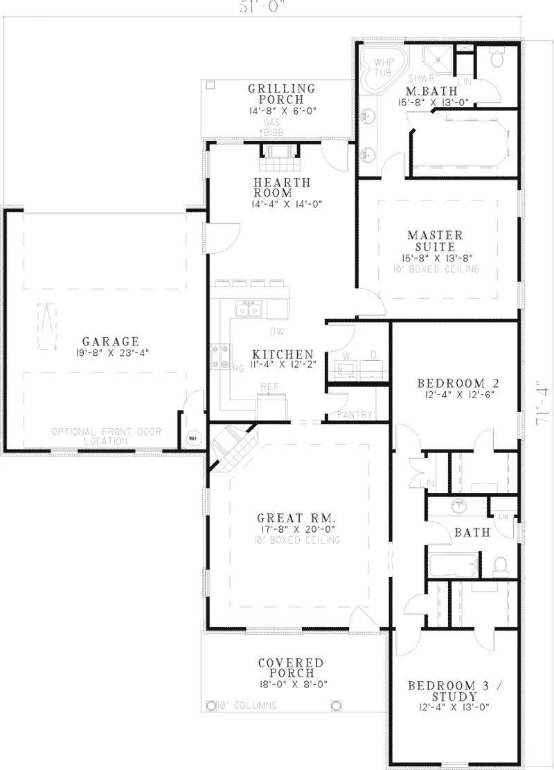 Traditional House Plan First Floor - Dunsworth Traditional Home 055D-0433 - Search House Plans and More