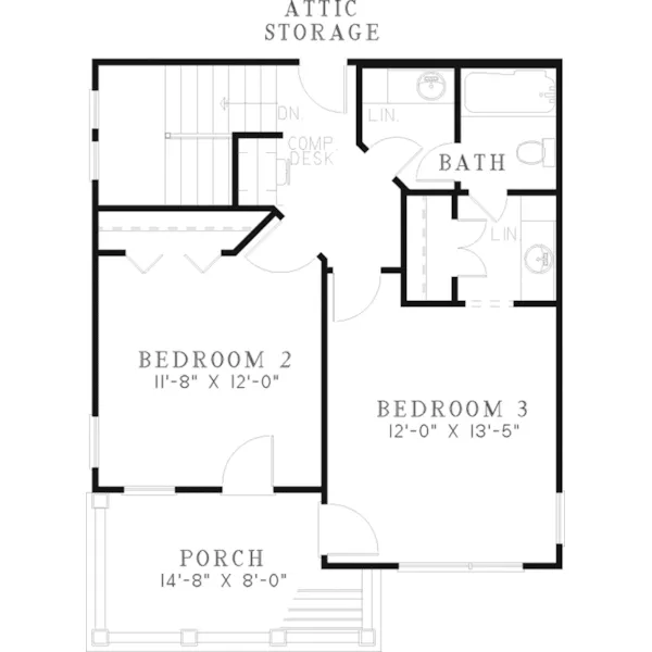 Traditional House Plan Second Floor - Joplin Plantation Home 055D-0436 - Search House Plans and More