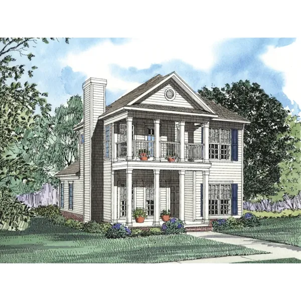 First And Second Floor Porches Add Curb Appeal To This Plantation Home