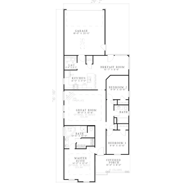 Ranch House Plan First Floor - Harvest Hill Country Home 055D-0438 - Search House Plans and More