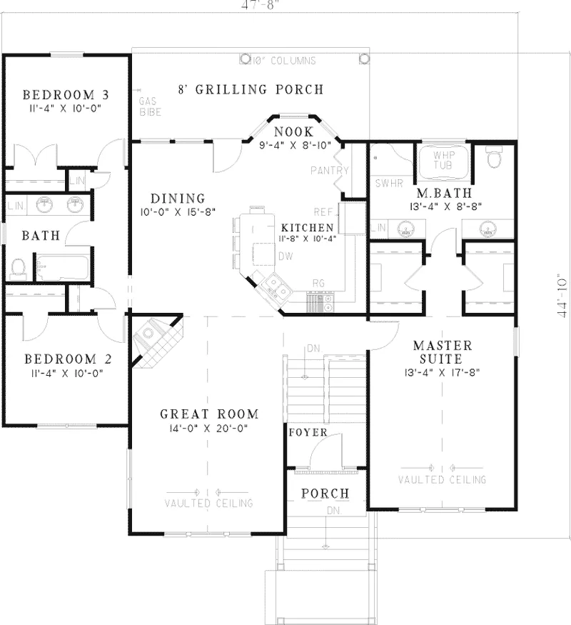 Country House Plan First Floor - Eureka Mill Split-Level Home 055D-0451 - Search House Plans and More