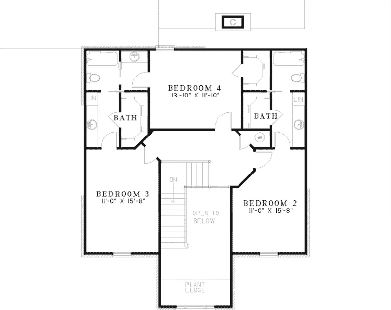 Georgian House Plan Second Floor - Tamara Two-Story Home 055D-0453 - Shop House Plans and More