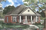 Ranch House Plan Front Image - Oakcrest Manor Narrow Lot Home 055D-0456 - Shop House Plans and More