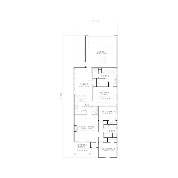 Traditional House Plan First Floor - Trevillion Cozy Ranch Home 055D-0459 - Shop House Plans and More