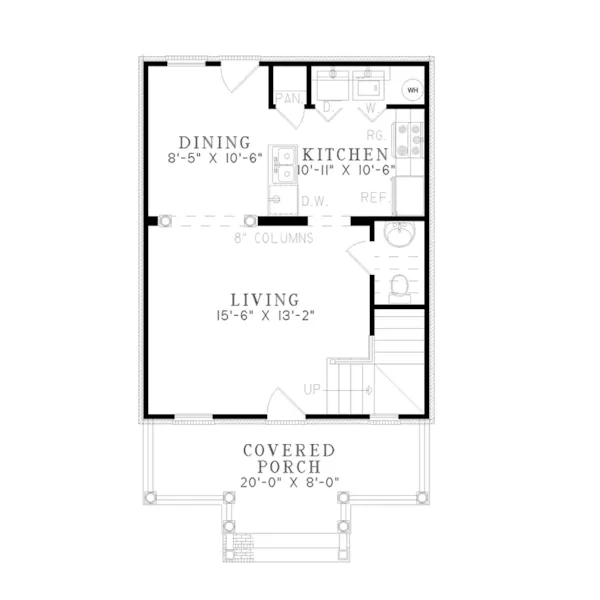 Arts & Crafts House Plan First Floor - Greenleaf Valley Country Home 055D-0461 - Search House Plans and More