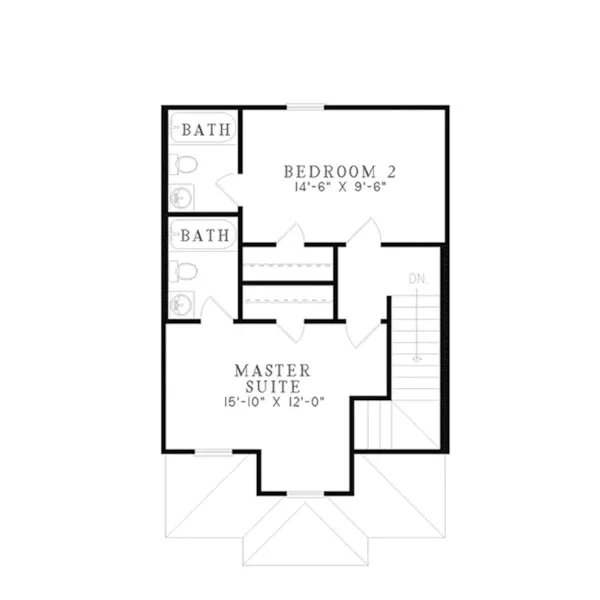 Arts & Crafts House Plan Second Floor - Greenleaf Valley Country Home 055D-0461 - Search House Plans and More