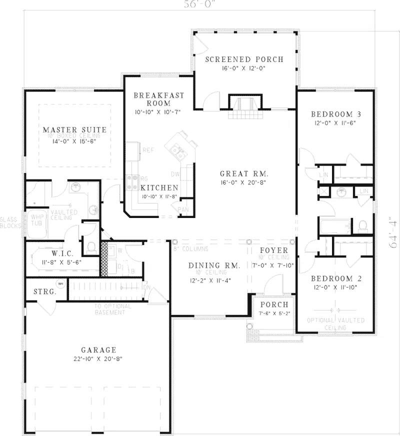 Traditional House Plan First Floor - Henson Ranch Shingle Home 055D-0467 - Search House Plans and More