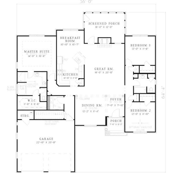 Traditional House Plan First Floor - Henson Ranch Shingle Home 055D-0467 - Search House Plans and More