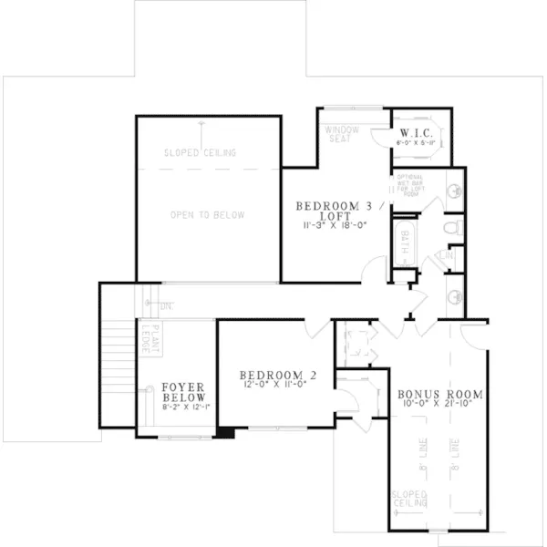 Traditional House Plan Second Floor - Ambrosia Country Home 055D-0469 - Search House Plans and More