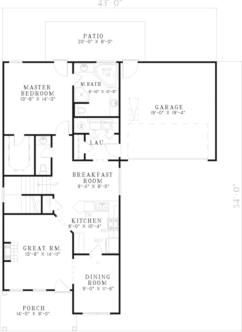 Plantation House Plan First Floor - Mehlbrook Southern Home 055D-0470 - Shop House Plans and More