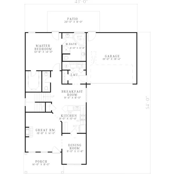 Traditional House Plan First Floor - Mehlbrook Southern Home 055D-0470 - Shop House Plans and More