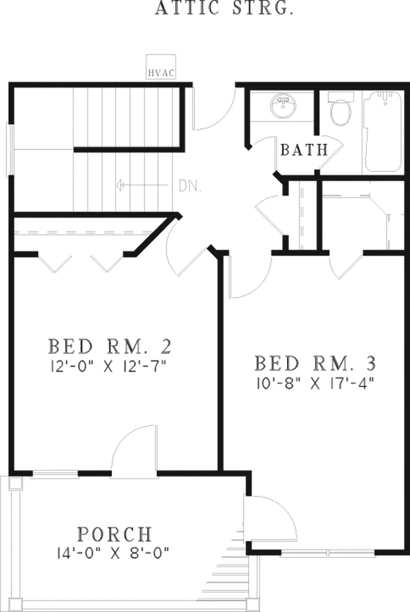 Traditional House Plan Second Floor - Mehlbrook Southern Home 055D-0470 - Shop House Plans and More