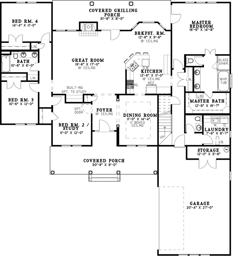 Country House Plan First Floor - Newberry Hollow Country Home 055D-0479 - Shop House Plans and More