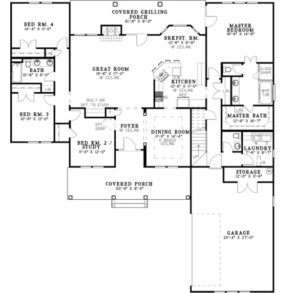 Country House Plan First Floor - Newberry Hollow Country Home 055D-0479 - Shop House Plans and More