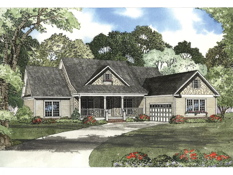 Country House Plan Front Image - Newberry Hollow Country Home 055D-0479 - Shop House Plans and More