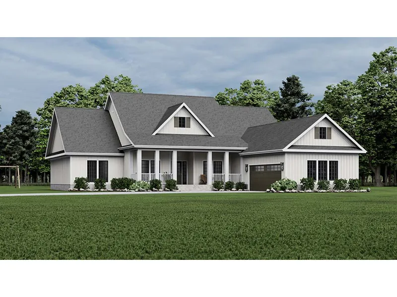 Ranch House Plan Front Photo 01 - Newberry Hollow Country Home 055D-0479 - Shop House Plans and More