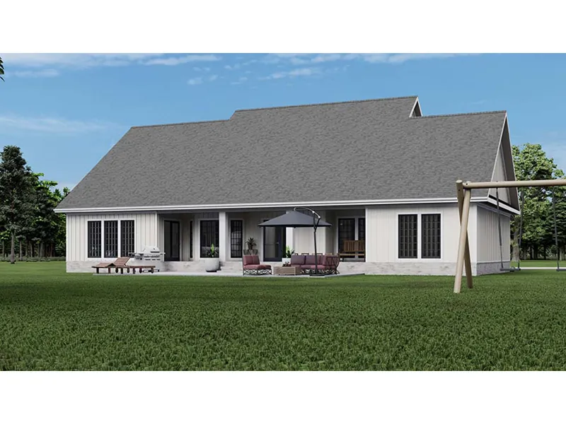 Ranch House Plan Rear Photo 01 - Newberry Hollow Country Home 055D-0479 - Shop House Plans and More