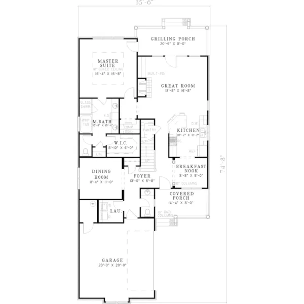 Country House Plan First Floor - Drennan Country Home 055D-0480 - Search House Plans and More