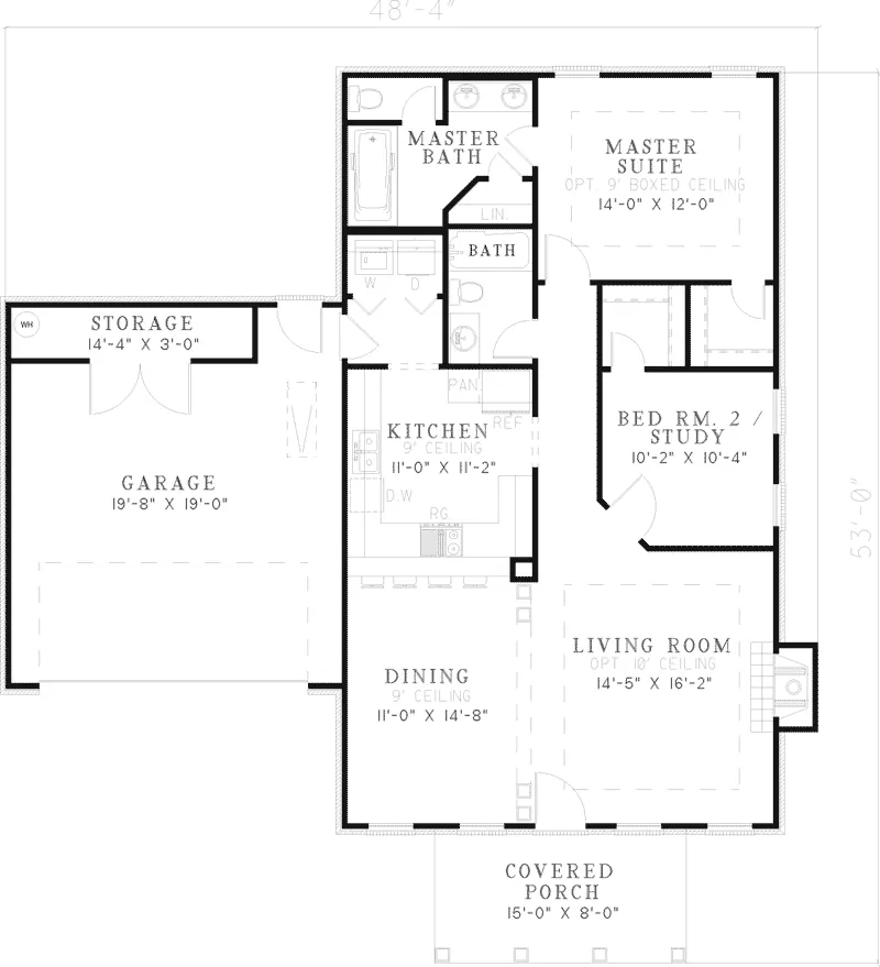 Ranch House Plan First Floor - Fairwood Forest Ranch Home 055D-0482 - Search House Plans and More