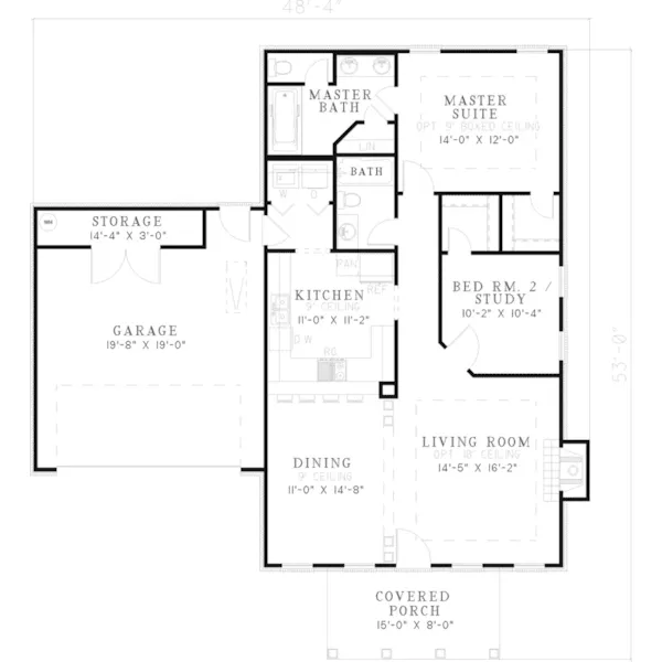 Country House Plan First Floor - Fairwood Forest Ranch Home 055D-0482 - Search House Plans and More