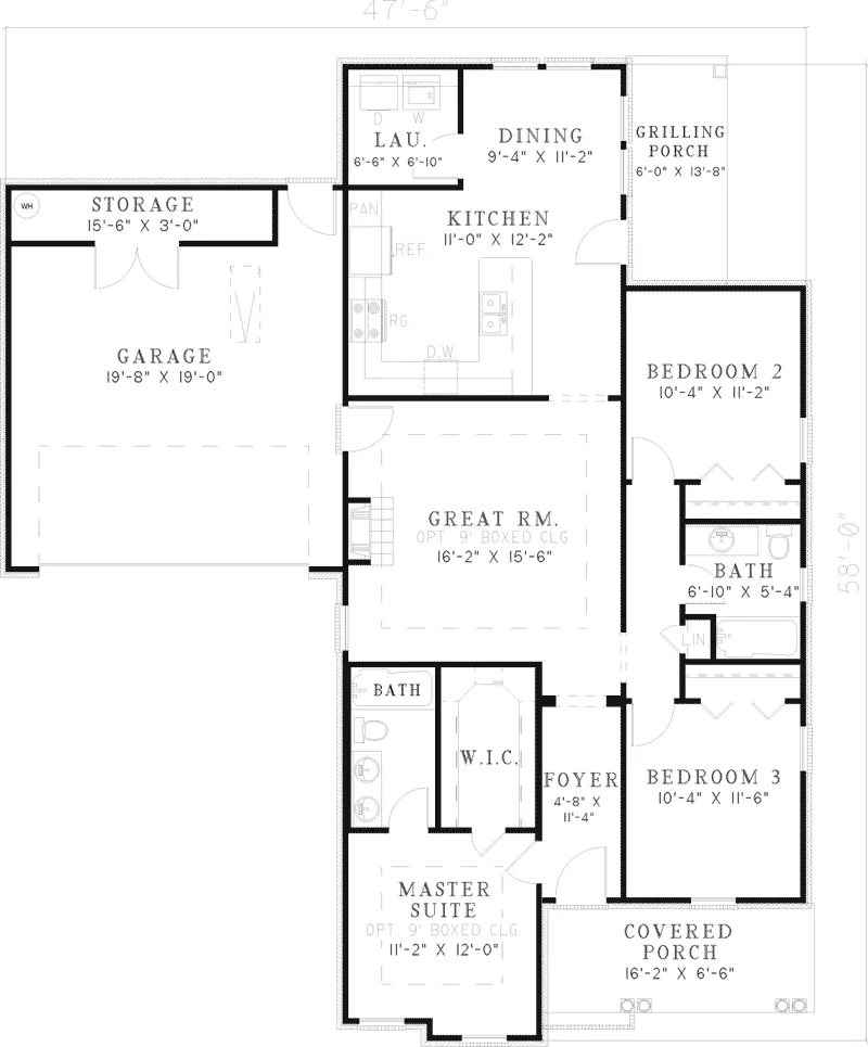 Ranch House Plan First Floor - Wishart Place Ranch Home 055D-0483 - Shop House Plans and More