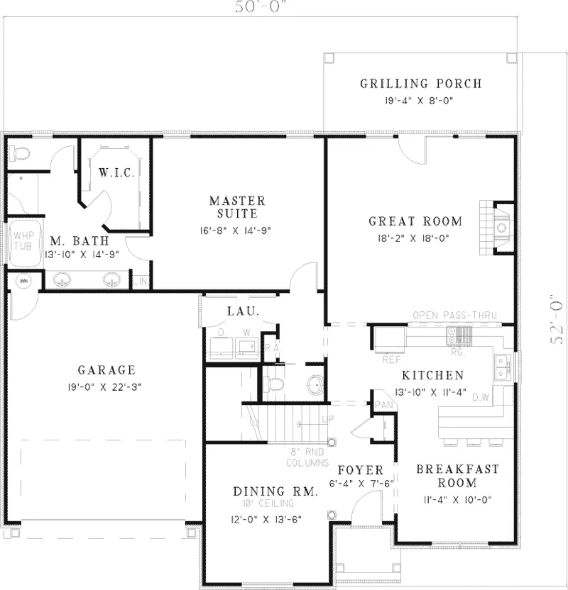 Country French House Plan First Floor - Marcone Country French Home 055D-0485 - Shop House Plans and More