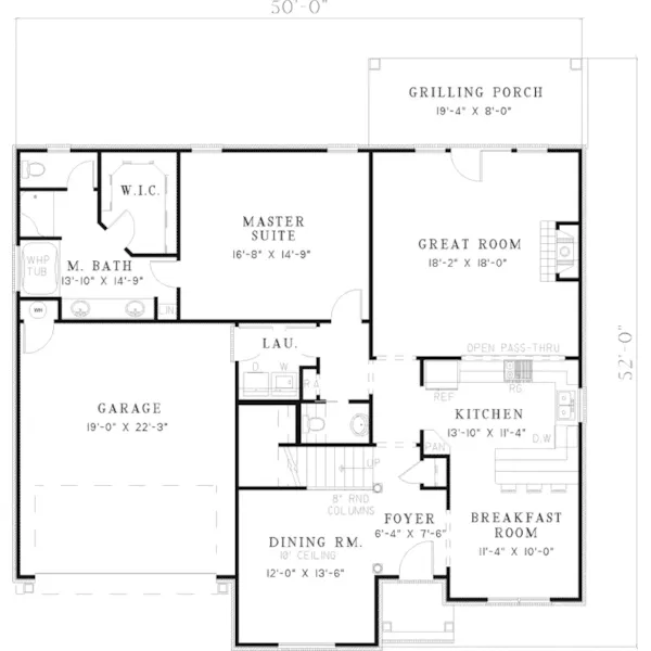 Country French House Plan First Floor - Marcone Country French Home 055D-0485 - Shop House Plans and More