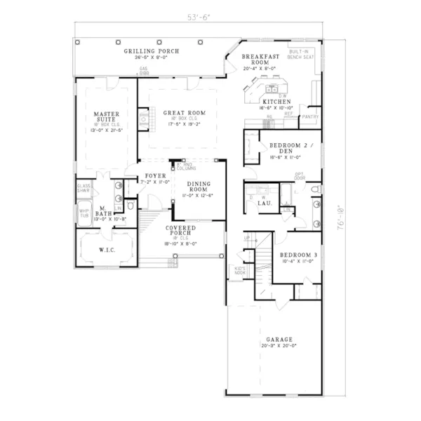 Country House Plan First Floor - Debasio Traditional Home 055D-0486 - Search House Plans and More