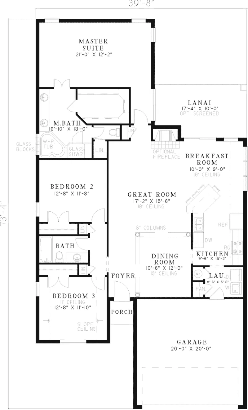 Florida House Plan First Floor - Hoffman Ferry Sunbelt Home 055D-0492 - Search House Plans and More