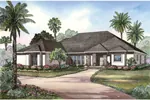 Contemporary House Plan Front Image - Bidwell Bay Sunbelt Home 055D-0493 - Search House Plans and More