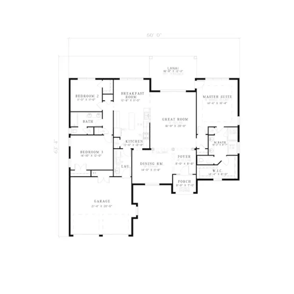 Ranch House Plan First Floor - Brock Prairie Sunbelt Home 055D-0501 - Search House Plans and More