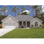 Triple Arches Flank The Porch Of This Sunbelt Home