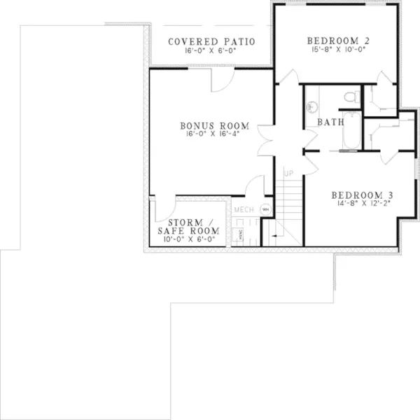 Craftsman House Plan Lower Level Floor - Darien Country Home 055D-0505 - Search House Plans and More