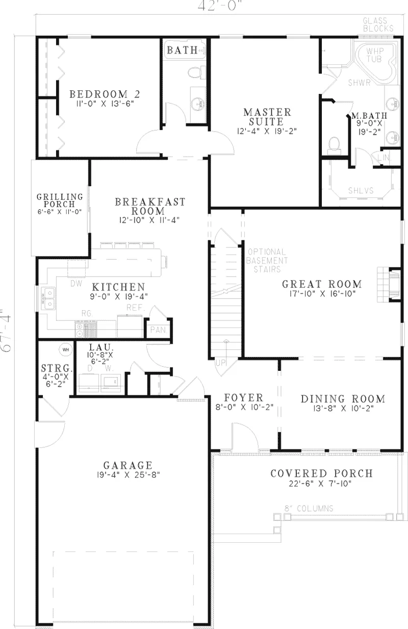 Country House Plan First Floor - Lochmoor Country Ranch Home 055D-0514 - Shop House Plans and More