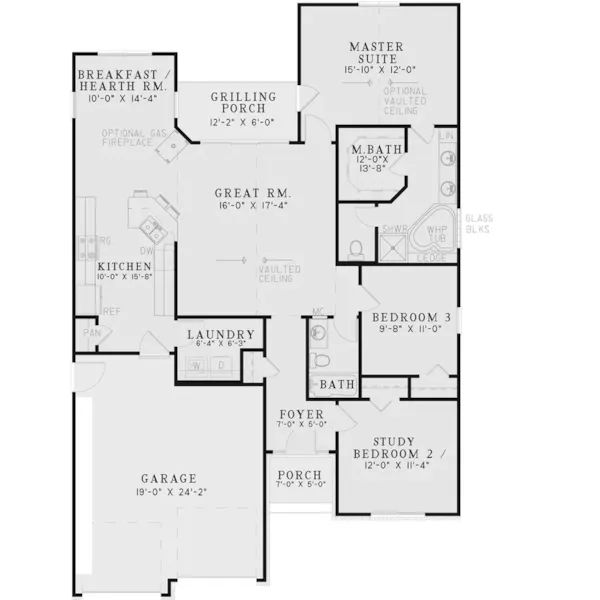 Traditional House Plan First Floor - Grinnell Traditional Home 055D-0517 - Search House Plans and More