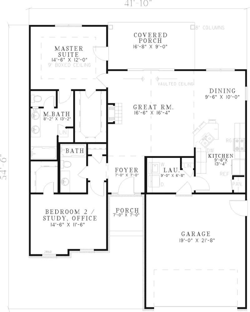 Traditional House Plan First Floor - Calamaide Traditional Home 055D-0519 - Search House Plans and More