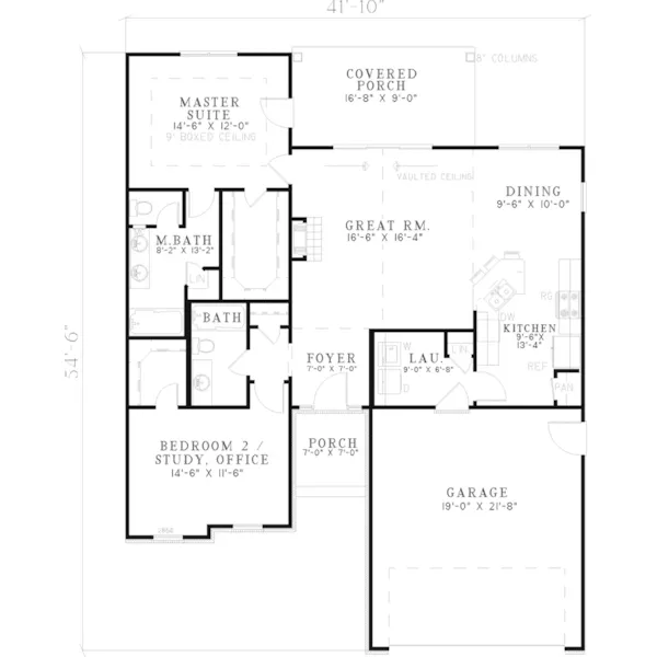 Country House Plan First Floor - Calamaide Traditional Home 055D-0519 - Search House Plans and More