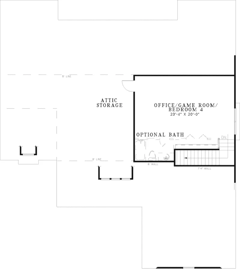 Traditional House Plan Second Floor - Loren Place Country Home 055D-0521 - Shop House Plans and More