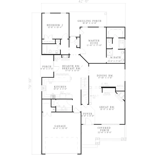 Bungalow House Plan First Floor - Doncaster Crest Tudor Home 055D-0523 - Search House Plans and More