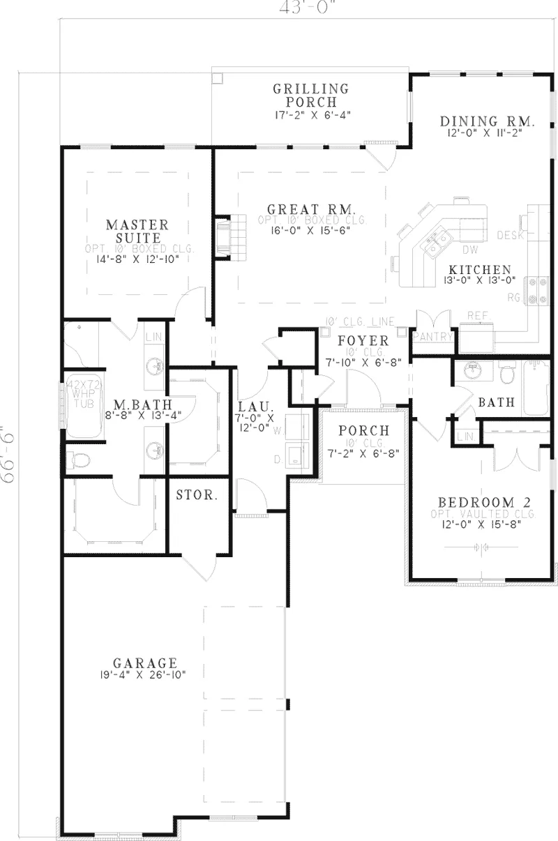 Southern House Plan First Floor - Ice Cap Rustic Home 055D-0525 - Search House Plans and More