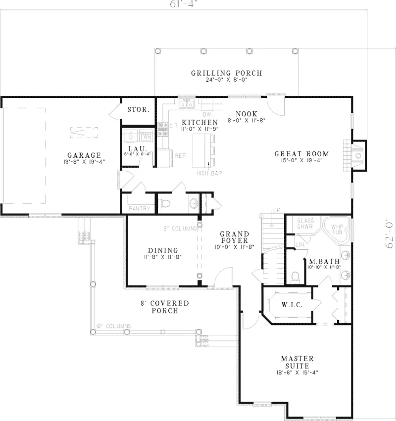 Traditional House Plan First Floor - McKinley Hollow Southern Home 055D-0528 - Shop House Plans and More