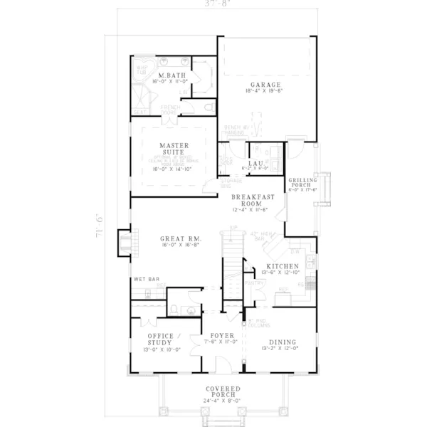 Farmhouse Plan First Floor - Echo Glen Bungalow Home 055D-0530 - Search House Plans and More